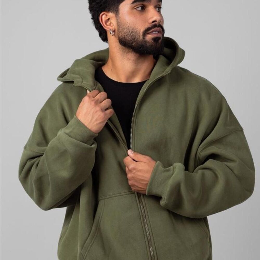 Comfrt Women's Green and Khaki Hoodie